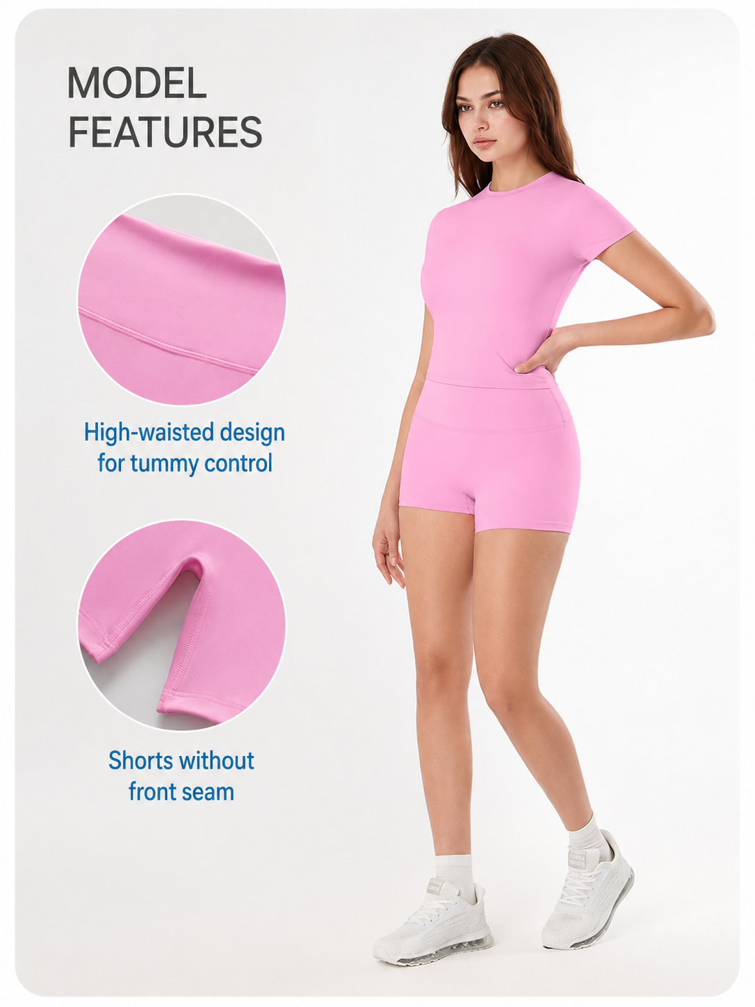 YG-1017 Women’s High-Waist Stretch Active Shorts