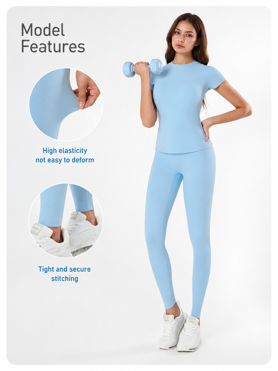 Women's 2-Piece Sports Set – Crop Top & High Waist Leggings