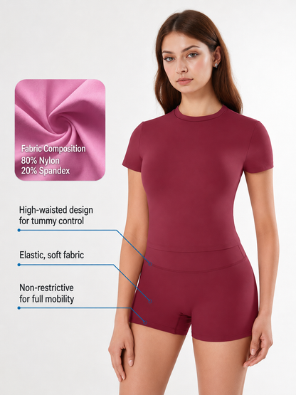 YG-1017 Women’s High-Waist Stretch Active Shorts