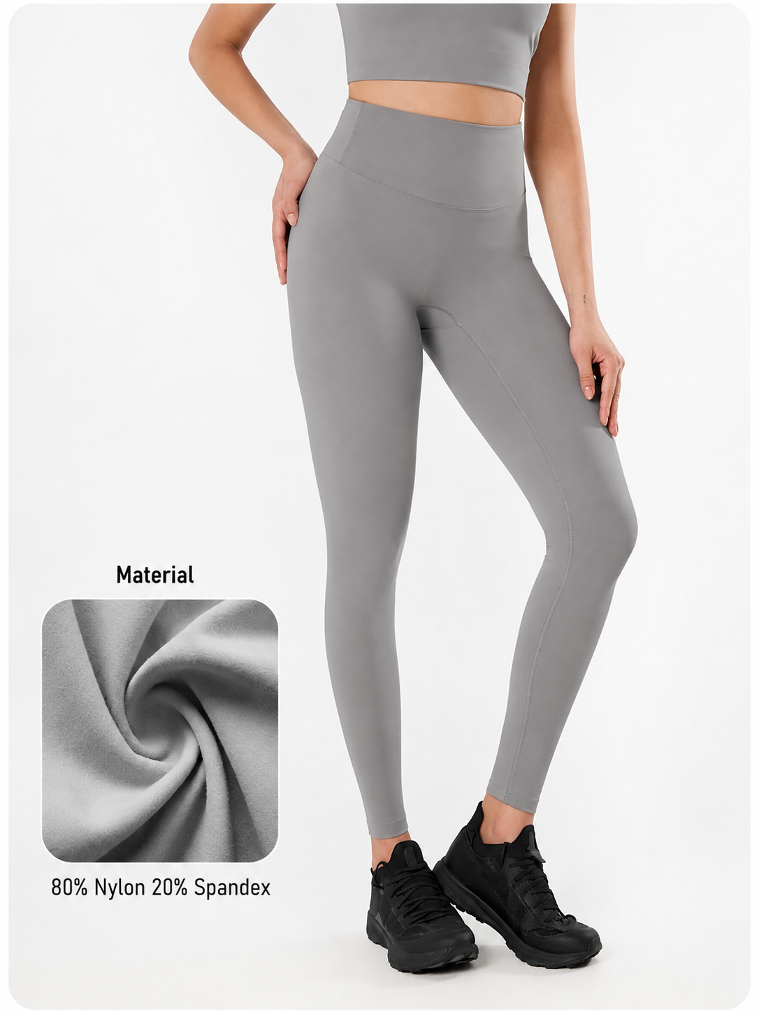 Women's 2-Piece Sports Set – Crop Top & High Waist Leggings
