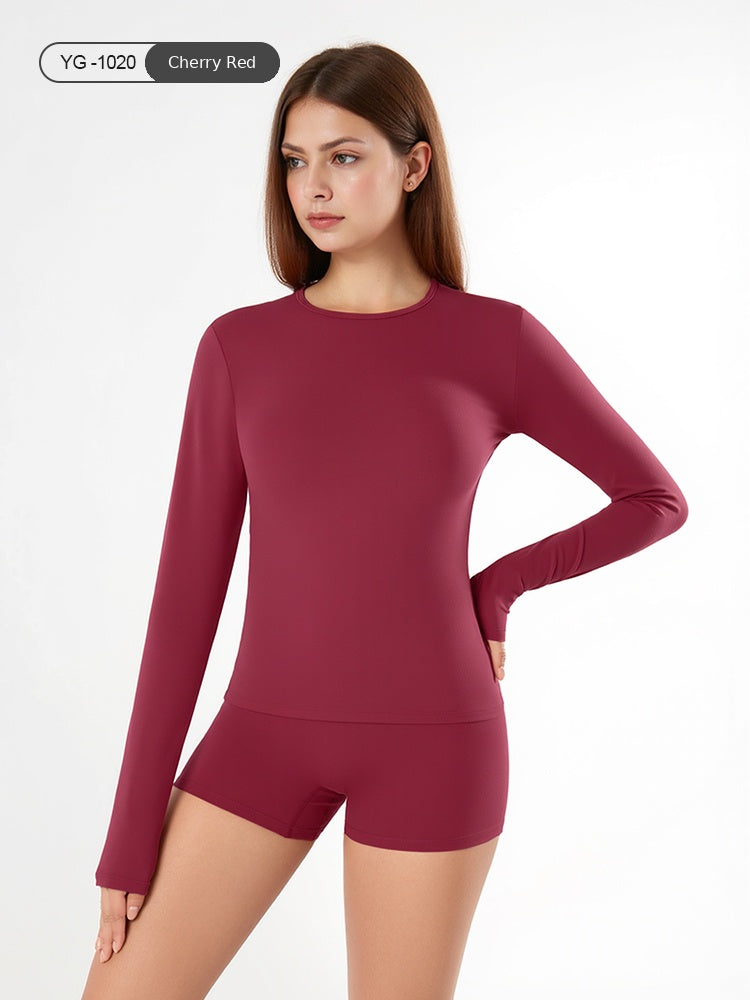 Women’s Long Sleeve Gym Top – Soft Stretch Slim Fit Sportswear