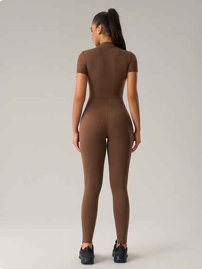 Sculpting Short-Sleeve Jumpsuit