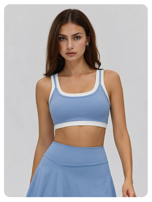 DWC516142 Contrast-Trim Sports Bra & Skirt Set
