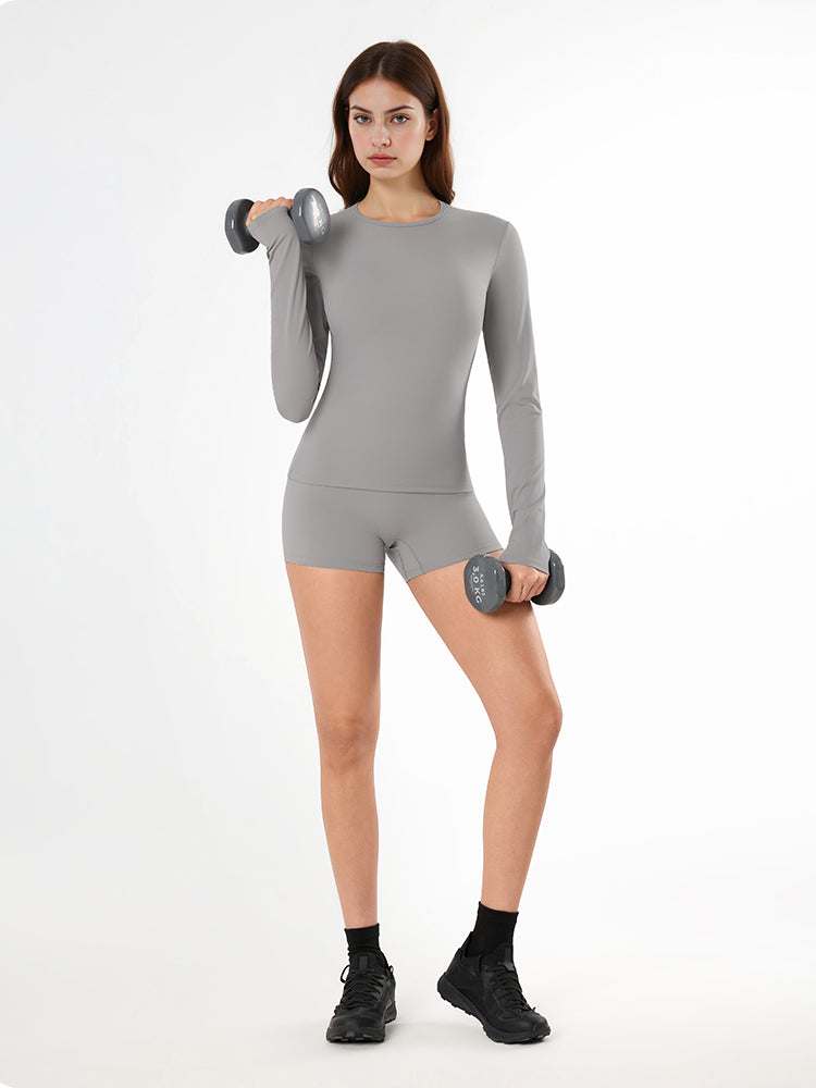 Women’s Long Sleeve Gym Top – Soft Stretch Slim Fit Sportswear