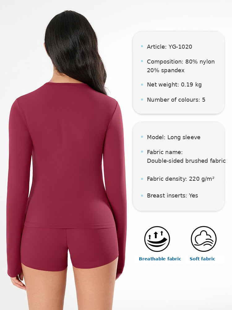 Women’s Long Sleeve Gym Top – Soft Stretch Slim Fit Sportswear