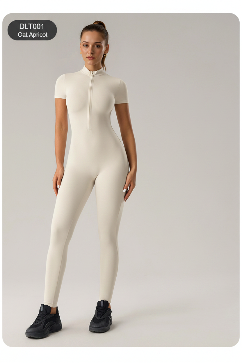 Sculpting Short-Sleeve Jumpsuit