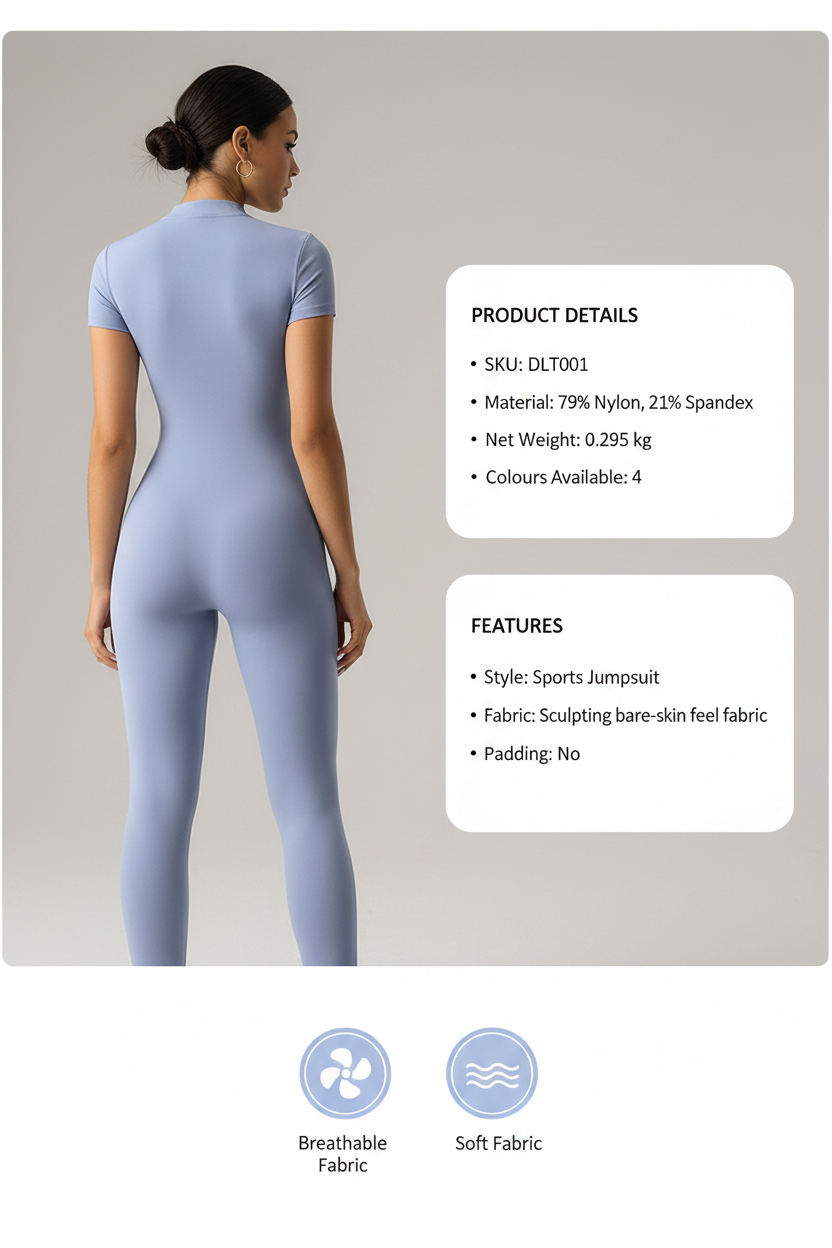 Sculpting Short-Sleeve Jumpsuit